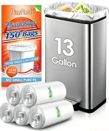 Vista 10 de Bolsas de basura pequeñas y fuertes de 6 galones (ajuste de 5.5-6 galones), 72 bolsas de basura de 25 litros para el hogar, oficina, cocina, baño