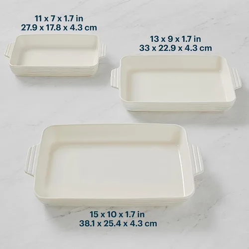 Vista 4 de Pyrex Juego de utensilios de cerámica para hornear de 3 piezas, cacerola