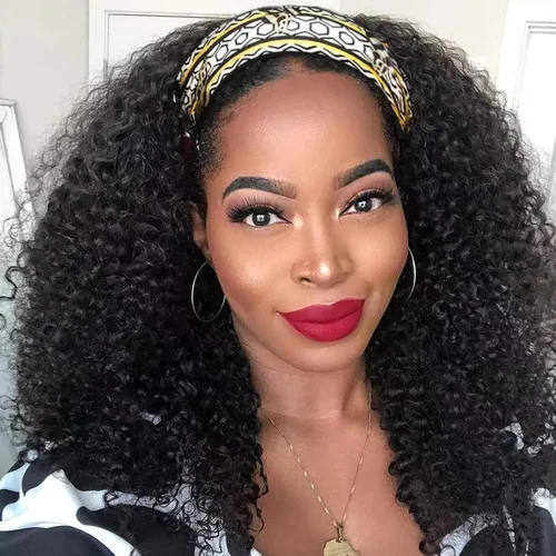 Vista 31 de Aiterina - Peluca de cabello humano con diadema de onda profunda para mujeres negras, cabello brasileño remy, sin pegamento, sin encaje frontal