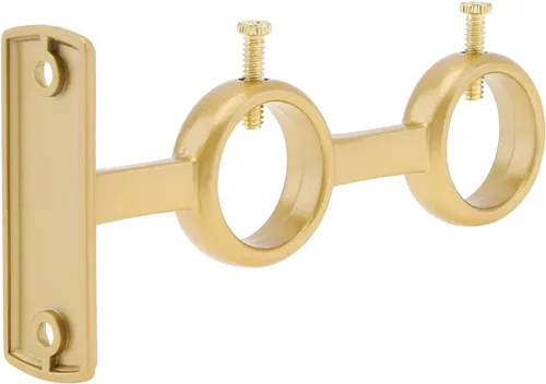 Vista 4 de Soporte de cortina doble, 2 soportes resistentes para barras de 1 pulgada y 5/8 pulgadas, soporte de pared para sala de estar, cortinas