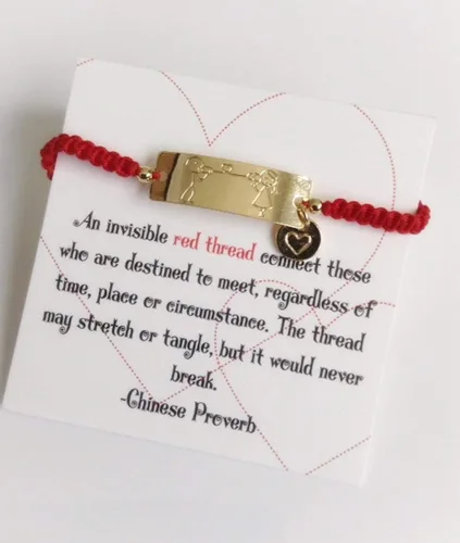 Vista 4 de Pulseras de cuerda roja de la amistad pulseras de amor infinito de hilo rojo