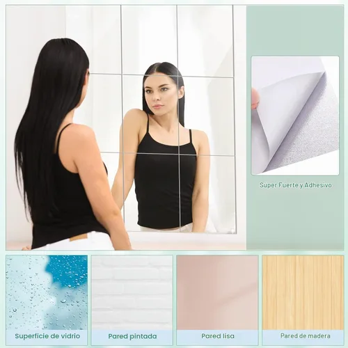 Vista 5 de Tuanse - 80 láminas de espejo de plástico flexible para decoración