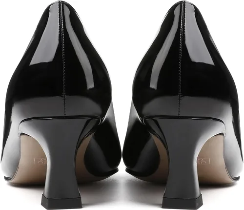 Vista 4 de SKYSTERRY Zapatos de vestir de tacón bajo para mujer, con puntera redonda, de patente, para oficina, trabajo, 2 pulgadas