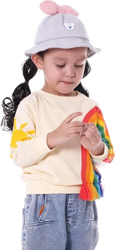 Vista 2 de BINIDUCKLING Sudadera gráfica de cuello redondo para niña pequeña y niña de 18 meses, talla 6