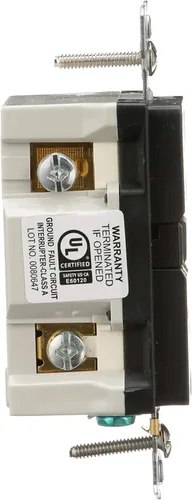 Vista 5 de Eaton GFCI - Receptáculo dúplex de autocomprobación 15A -125V con placa de pared de tamaño estándar, color negro