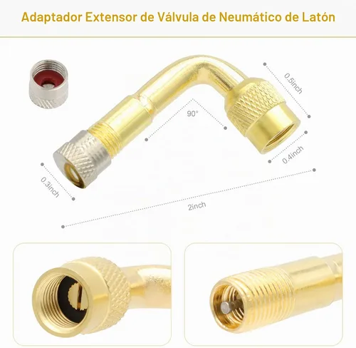 Vista 3 de Extensión de válvula de neumático, extensores de vástago de válvula flexible de 8.25 pulgadas con adaptador de extensión de válvula de neumático