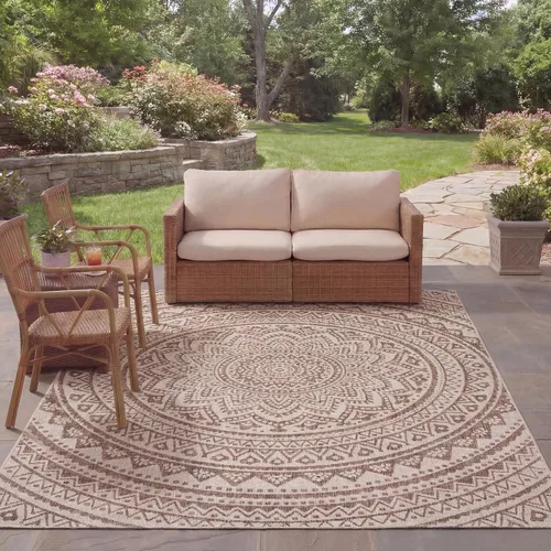 Vista 13 de SAFAVIEH Alfombra lavable al aire libre Courtyard Collection - 2'3" x 5', marfil y verde, no desprende pelusa y fácil limpieza, ideal para patio