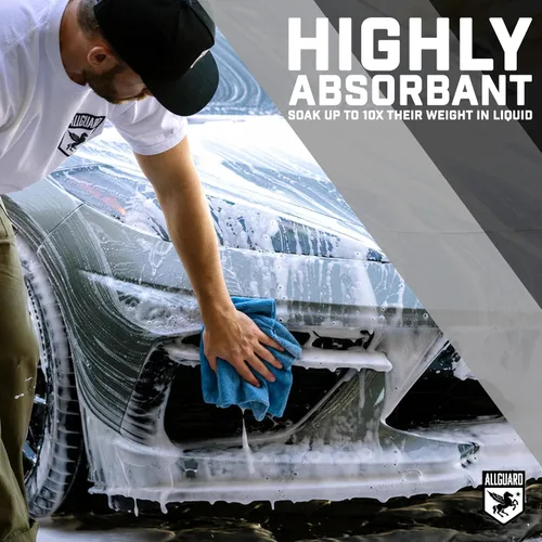 Vista 5 de Car Covers Paquete de 24 paños de limpieza de microfibra, color azul, reutilizables, lavables y ecológicos. (24)