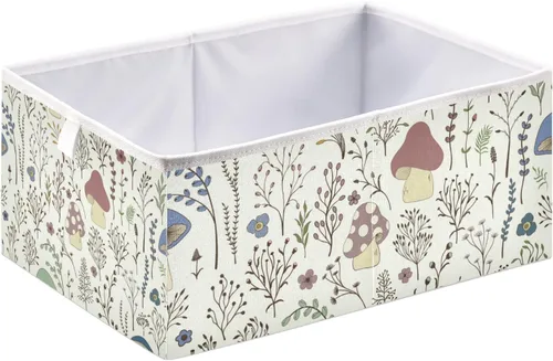 Vista 2 de Cubo de almacenamiento de hongos, canasta de almacenamiento plegable grande, caja organizadora de ropa, para estantes, armario, dormitorio, oficina