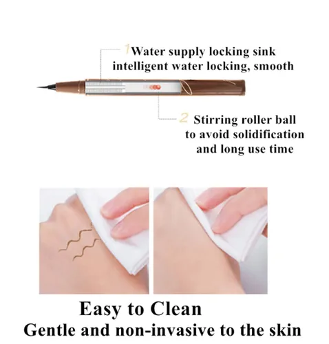 Vista 5 de Delineador de ojos líquido, impermeable, secado rápido, resistente a las manchas, de larga duración, maquillaje delineador de ojos preciso para todo