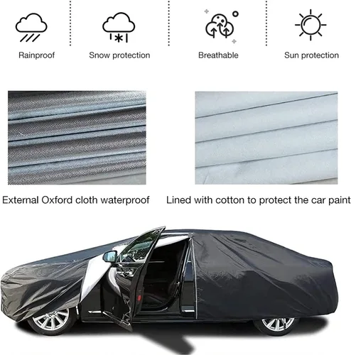Vista 5 de Funda impermeable para automóvil para exteriores, para Dacia Sandero Stepway, funda transpirable grande, cubierta de automóvil de verano, resistente