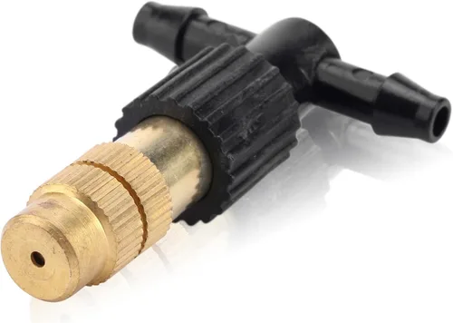 Vista 7 de 20 boquillas atomizadoras de tres vías con conector de riego por goteo para tubos de riego por goteo de 1/4 de pulgada, emisores de riego por goteo