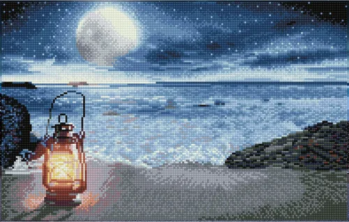 Vista 5 de DIAMOND DOTZ Seaside Vigil - Kits de pintura de diamantes para adultos, kits de arte de diamantes, un kit de manualidades creativo relajante