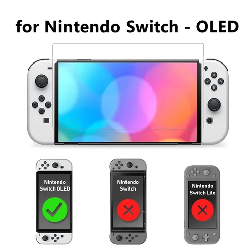 Vista 3 de VIESUP Screen Protector for Nintendo Switch OLED 2021,2PACK 9 Hardness Anti-Scratch Easy to Install Ultra Clear Screen Tempered Glass for Nintendo