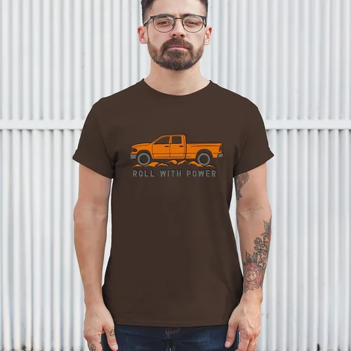 Vista 198 de Tee Hunt Camisetas gráficas y camisetas sin mangas para hombre Roll with Power Pickup Truck