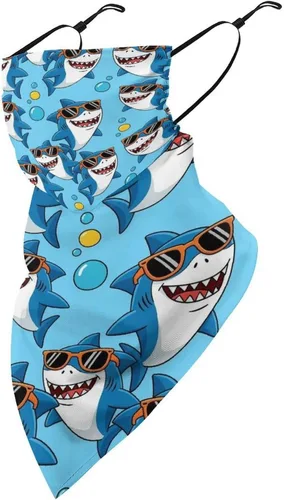 Vista 27 de Bufanda triangular reutilizable para la cara, bufanda con lazo para las orejas, bandana con protección solar UV