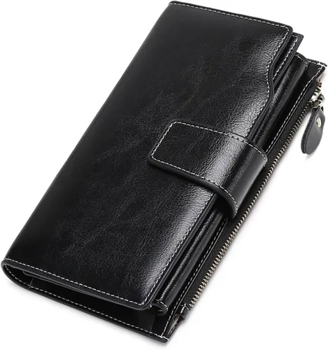 Vista 17 de SENDEFN - Carteras de cuero para mujer, con bloqueo de identificación por radio frecuencia (RFID), tarjetero con monedero, cartera de mano