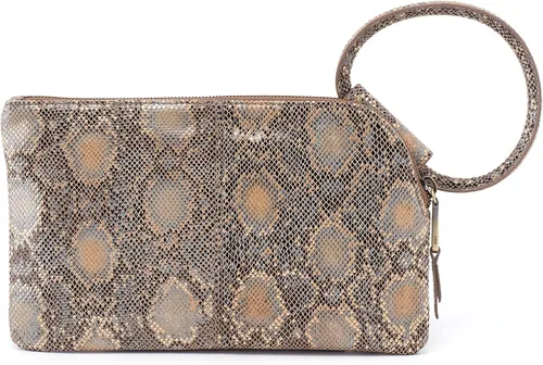 Vista 4 de HOBO Sable - Bolsa de muñeca para mujer, construcción de cuero pulido con correa de muñeca circular, bolsa práctica y compacta