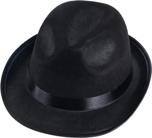 Vista 2 de Funny Party Hats Fedora para niños pequeños - Sombrero Fedora para niños - Gangster Fedora Black - Accesorios de disfraz para niños, Negro