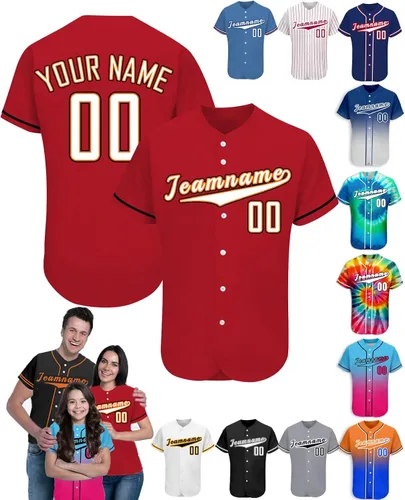 Vista 25 de Camiseta de béisbol personalizada para hombres, mujeres y niños con nombre, número y logotipo, camisetas de sóftbol personalizadas, S-4XL