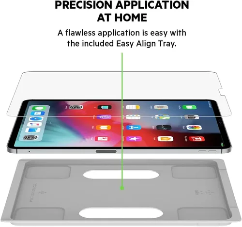 Vista 3 de Belkin ScreenForce - Protector de pantalla de vidrio templado para iPad Pro de 12.9 pulgadas (modelo 2018), protección contra impactos resistente a