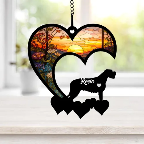 Vista 33 de NAZENTI Atrapasoles personalizado de sabueso afgano, adorno conmemorativo personalizado para la pérdida de mascotas, regalo de condolencia