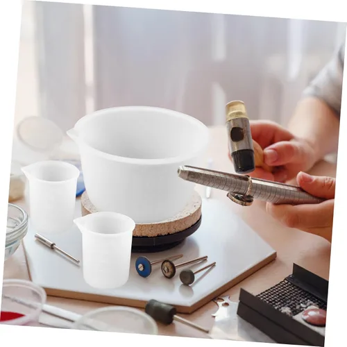 Vista 6 de TEHAUX 2 juegos de moldes de silicona kits de resina moldes para resina silicona taza medidora moldes de resina tazas medidores de resina