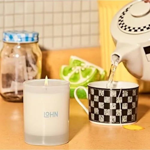 Vista 5 de Lohn Zima Mini vela perfumada, pequeña vela en tarro de lujo para el hogar, mezcla de cera de soja de larga duración, ingredientes limpios