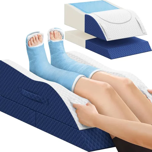Vista 11 de Almohadas de elevación TranquilRelax para piernas después de cirugía, almohada de cuña de espuma viscoelástica ajustable para lesiones o descanso