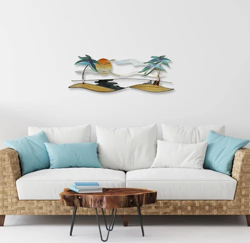 Vista 4 de T.I. Design Decoración de pared de metal contemporánea costera de playa tropical