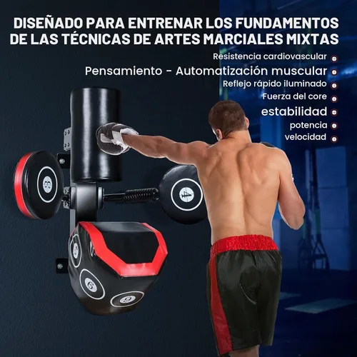 Vista 5 de Objetivo de boxeo de velocidad de combate multipunto, columnas de objetivo de práctica Barra de velocidad de absorción de impactos de rebote