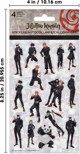 Vista 6 de Pegatinas estándar Jujutsu Kaisen - 4 hojas