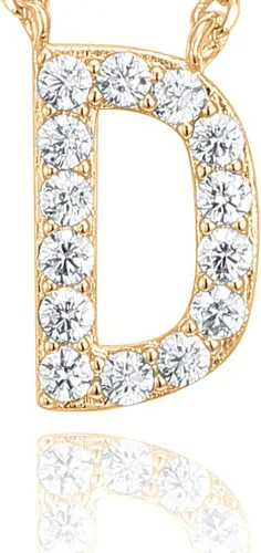 Vista 27 de PAVOI 14K White Gold Plated Cubic Zirconia Initial Necklace Letter Dainty Necklaces for Women