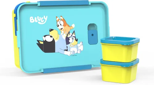 Vista 15 de Zak Designs Blippi Caja Bento de plástico reutilizable con sello a prueba de fugas, asa de transporte, ventilación de vapor para microondas