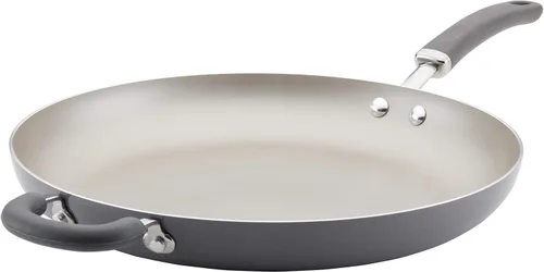 Vista 8 de Rachael Ray Create Delicious - Sartén hondo antiadherente con tapa / Sartén / Cacerola - 9.5 pulgadas, gris