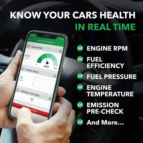 Vista 3 de AUTOMEND PRO OBD2 Escáner Bluetooth – Lector de código herramienta de diagnóstico de coche, compatible con iOS, Android Escáner OBD2 universal