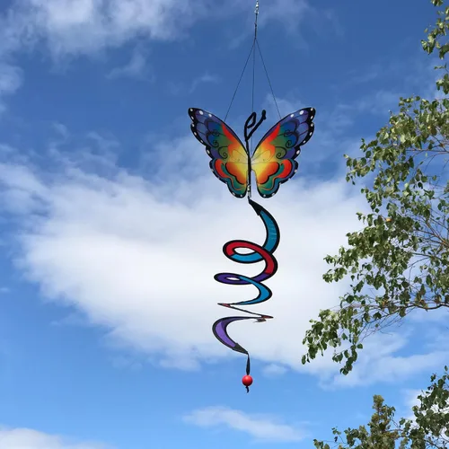 Vista 2 de In the Breeze Fantasía mariposa tema Twister decoración colgante al aire libre, 4288