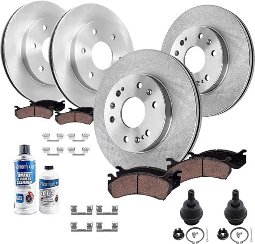 Vista 64 de Detroit Axle - Rotores de freno para Jeep Compass 2015-2022 Renegade 2016-2022 Fiat 500X 2016-2022, 2018, 2019, 2020, 2021. Reemplazo de rotores