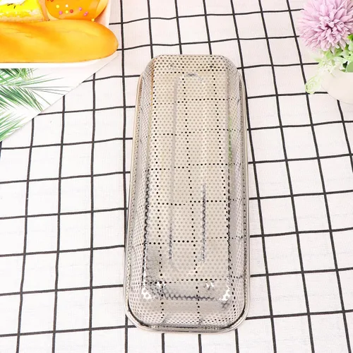 Vista 6 de Stainless Steel Kitchen Drain Basket Silver S Multi-purpose Fruit Vegetable Holder and Rice Sieve Over-sink Storage and Draining Basket for Home