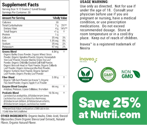Vista 2 de Superalimento en polvo orgánico verde para inmunidad – Alivia la digestión, aumenta la vitalidad y la energía saludables. Fórmula de acción rápida