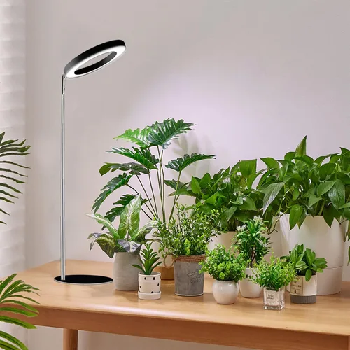 Vista 20 de yadoker 72 LEDs Luz de cultivo de plantas para plantas de interior, Luz de escritorio de aluminio con grano de madera de nogal LED, Altura