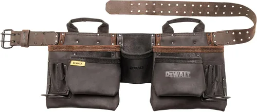 Vista 5 de DEWALT Cinturón de herramientas de piel, duradero, cinturón profesional de 11 bolsillos (DWST550112) (Paquete de 3)