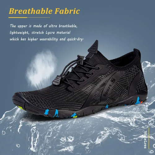 Vista 3 de WateLves - Zapatos de agua para hombres y mujeres, para natación, playa, piscina, surfear, hacer yoga o aeróbico acuático, calcetines para el agua