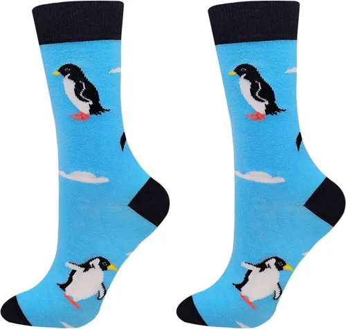 Vista 6 de Calcetines coloridos para mujer, divertidos y divertidos, con estampado de animales de Marvel, paquete de pantorrilla, algodón premium, talla 6-11
