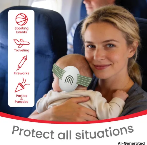 Vista 6 de Orejeras para bebés con protección contra el ruido para bebés de hasta 36 meses Verde