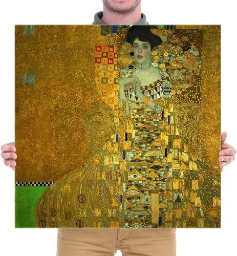 Vista 7 de Wieco Art Retrato de Adele Bloch-Bauer I, 1907 por Gustav Klimt, pinturas famosas, lienzo, arte de pared para dormitorio, impresiones en lienzo