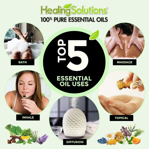 Vista 6 de Healing Solutions 2 oz Aceite Esencial para Dormir para Difusor, Relajación, Orgánico, Puro, Sin Diluir - Mezcla Esencial para Soñar, Aceite