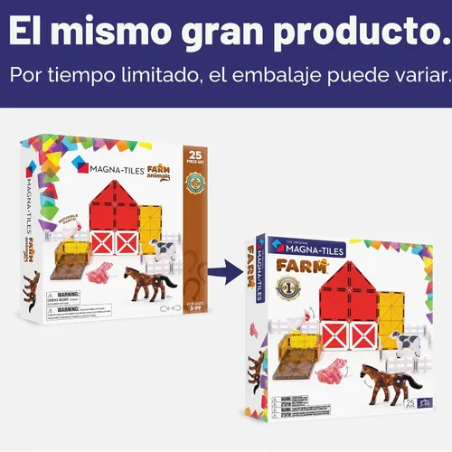 Vista 7 de MAGNA-TILES Farm Animals - Juego de construcción magnética de 25 piezas, la marca original de construcción magnética