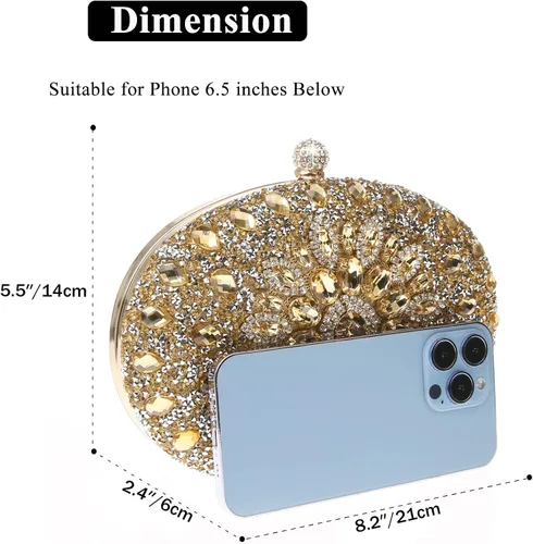 Vista 2 de COAIMANEY Bolso de mano brillante con purpurina para mujer bolso de noche bolso de hombro para boda fiesta de graduación
