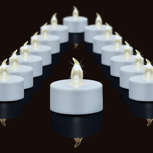 Vista 10 de Velas LED sin llama con control remoto y temporizador, paquete de 12 velas eléctricas a pilas, velas votivas parpadeantes brillantes, duran más